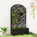 Fioriera con Traliccio ad Arco per Rampicanti 61x23x113 cm con Fori di Drenaggio in Metallo Nero      