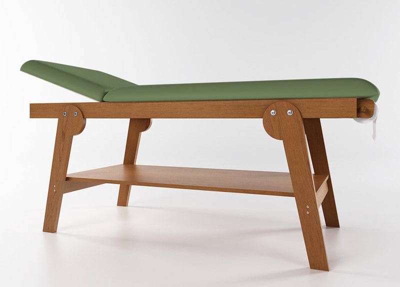 Lettino da Massaggio Visita Fisioterapia Fisso 2 Sezioni 190x70x75 cm 250Kg Verde