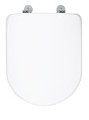 Copriwater Universale 35,3x2,9x43,3 cm in MDF Cerniere in Metallo Cromato Alpina Bianco Lucido