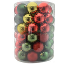 Set 34 Palle di Natale Ø8 cm in 4 Fantasie con Brillantini Multicolore      