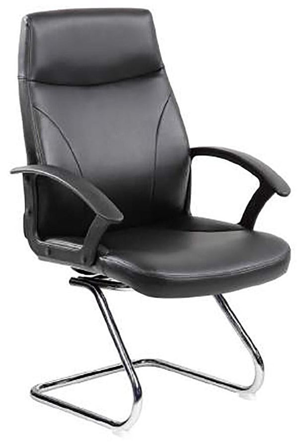 Chaise d'attente de bureau en similicuir Tosini Richmond noir sconto