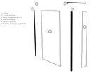 Parete Doccia Walk-In con Antina in Cristallo Trasparente 8mm H200 Varie Misure