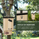 Set di 3 Casette per Pipistrelli 25x6x37,5 cm in Legno di Abete per Esterni in Legno di Abete      