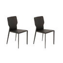 Set 2 Sedie 56x44xH86,5 cm in Similcuoio e Metallo Kim Grigio scuro