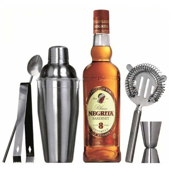 sconto Set da Cocktail Con Shaker Pinza Ghiaccio Misurino Cucchiaio Strainer Barman