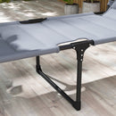 Lettino Prendisole Pieghevole con Schienale Regolabile a 4 Livelli 70x200x45 cm Cuscino e Imbottitura Grigio