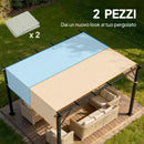 Copertura per Pergola 300x300 cm 2 Teli 488x122 cm in Poliestere UV30+ Grigio Chiaro      