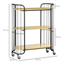 Carrello da Cucina 79x38x95 cm con Ruote in Truciolato e Acciaio