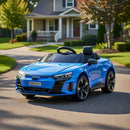 Macchina Elettrica per Bambini 12V Licenza Ufficiale Audi RS E-Tron GT con Telecomando Blu
