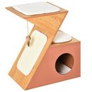 Casetta per Gatti con Tiragraffi in MDF 60x37x65 cm  Arancione