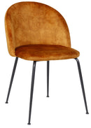 Set 4 Sedie Imbottite 45x55x79 cm in Velluto Caramello