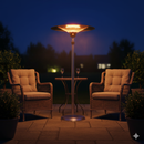 Stufa Elettrica Fungo Riscaldante Infrarossi Saturno Esterno-Interno Regolabile Argento