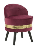 Sedia Mini Paris Bordeaux Ø45x62 cm Legno Spugna e Velluto Sintetico Bordeaux e Nero e Oro