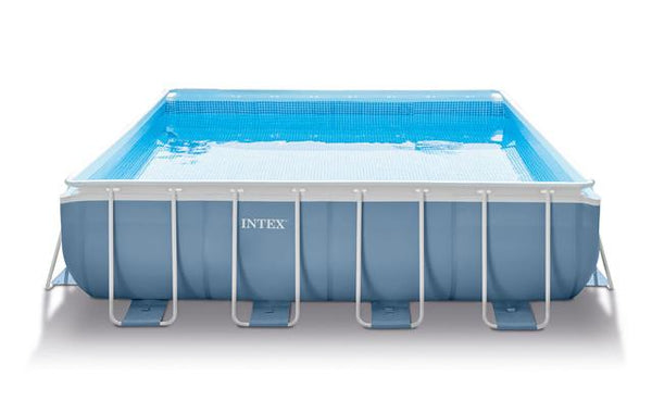 Piscine Hors Sol Carrée H107x427x427cm avec Pompe Échelle et Couvertures Intex Prism Frame prezzo