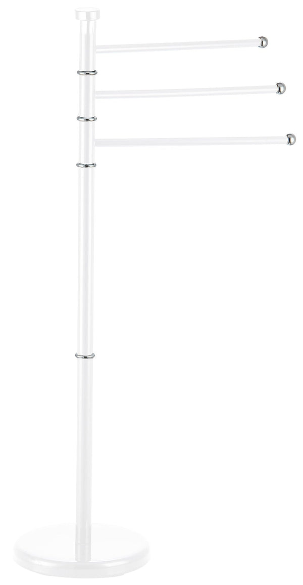 sconto Porte-serviettes sur pied 3 bras 22x22x85,8 cm en acier blanc Fadi