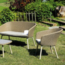 Set da Giardino in Wicker e Alluminio Vorghini Malaga Grigio