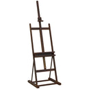 Cavalletto da Pittore 53x50,5x171-230cm Regolabile con Vano Contenitore in Legno di Faggio      