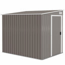 Capanno Attrezzi 1.5x2m con Base Porta Scorrevole e Tetto Inclinato in Metallo Grigio Chiaro      