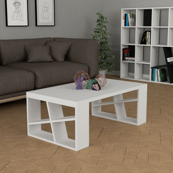 prezzo Tavolino da Soggiorno 105x60x40 cm in MDF Honey Bianco