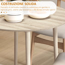 Tavolo Pieghevole Salvaspazio a Ribalta per Cucina e Soggiorno Ø89x73,5 cm in Truciolato Naturale