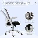 Sedia Operativa Ergonomica Altezza regolabile 94-104 cm Tessuto Effetto Lino Bianco e Nero 