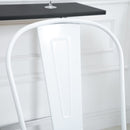 Set 4 Sgabelli da Bar Stile Industriale Schienale Rimovibile 44x53x116 cm in Metallo Bianco