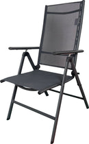 Set 2 Sedie da Giardino Pieghevoli 68x57x103 cm con Braccioli Grigio Scuro