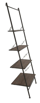 Mobiletto Scaletta Raw 65x41x180 cm in Ferro e MDF Marrone e Nero