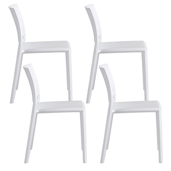 Lot de 4 Chaises Empilables 82x45x53 cm en Polypropylène et Fibre de Verre Megan Blanc sconto