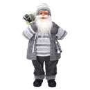 Babbo natale in tessuto grigio cm xh80