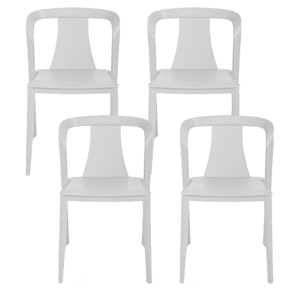 Lot de 4 Chaises Empilables 78x55x50 cm en Polypropylène et Fibre de Verre Alba Blanc sconto