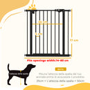 Cancello per Cani e Animali Domestici 68x77 cm con Chiusura Automatica per Scale e Ingressi Nero      