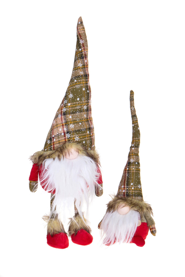 acquista Set 2 Elfes H38 cm en Tissu Rouge/Vert