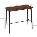 Tavolo Alto da Bar 118x58x108 cm in Legno e Acciaio Marrone e Nero