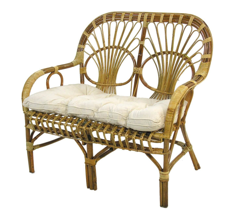 Divano da Giardino Basso in Rattan con Cuscini 105x65H44/62/90cm Sole