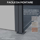 Tenda Laterale Retrattile 400x180 cm con Maniglia in Metallo Alluminio e Poliestere Grigio Chiaro    