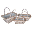 Set 3 Cesto Rettangolare con Manici Larghezza 47 cm
