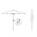 Ombrellone da Giardino Nice Ø3 m in Alluminio Tortora