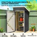 Casetta da Giardino 107,5x91x185 cm con Prese d'Aria e Porta Bloccabile in Acciaio Grigio Scuro      