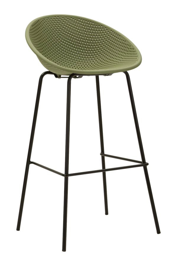 acquista Sgabello Bar Ibiza Verde Set 2 Pz 50x50x98 cm in Polipropilene e Metallo Verde e Nero