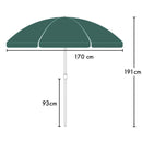 Ombrellone da Giardino Ø170 cm in metallo  telo in nylon Verde
