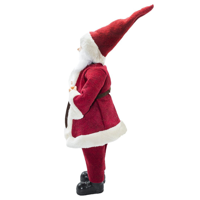 Pupazzo Babbo Natale H50 cm con Minilucciole Rosso e Crema