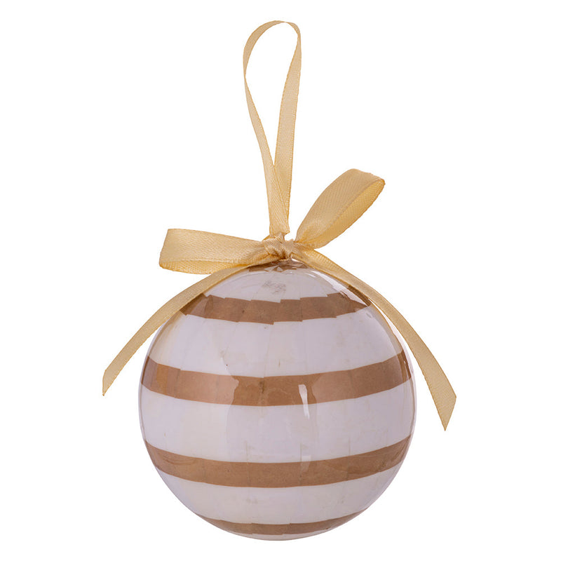 Set 14 Palle di Natale Ø7,5 cm in Polyfoam con Box Bianco e Oro