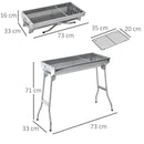 Barbecue a Carbone Carbonella Portatile e Pieghevole in Acciaio Inox 