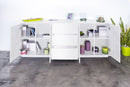 Credenza 4 Ante + 3 Cassetti 220,1x41,4x86 cm Bloom Bianco Lucido