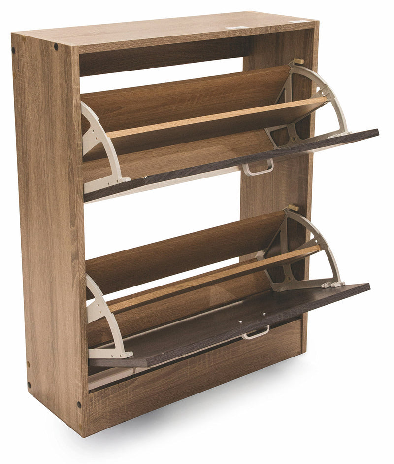 Scarpiera 2 Scomparti in MDF 63x24x80 cm Soriani Bicolore