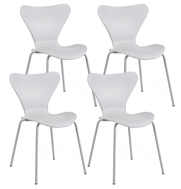online Lot de 4 Chaises 50x49,5x82 cm en Plastique Gris Clair