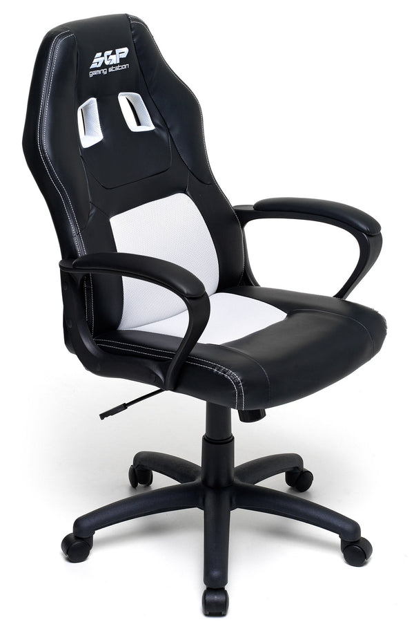 Chaise Gaming Ergonomique 62x60x113 cm en Similicuir Noir et Blanc acquista