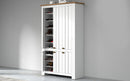 Scarpiera 6 Ante 114x42x200 cm Figo 6A Bianco Opaco/Rovere Wotan  