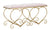 Banc Coeur Rose 105x37,5x51,5 cm en Fer et MDF et Éponge et Polyester Doré et Rose